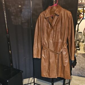 Wilsons Leather Tan Trench Coat